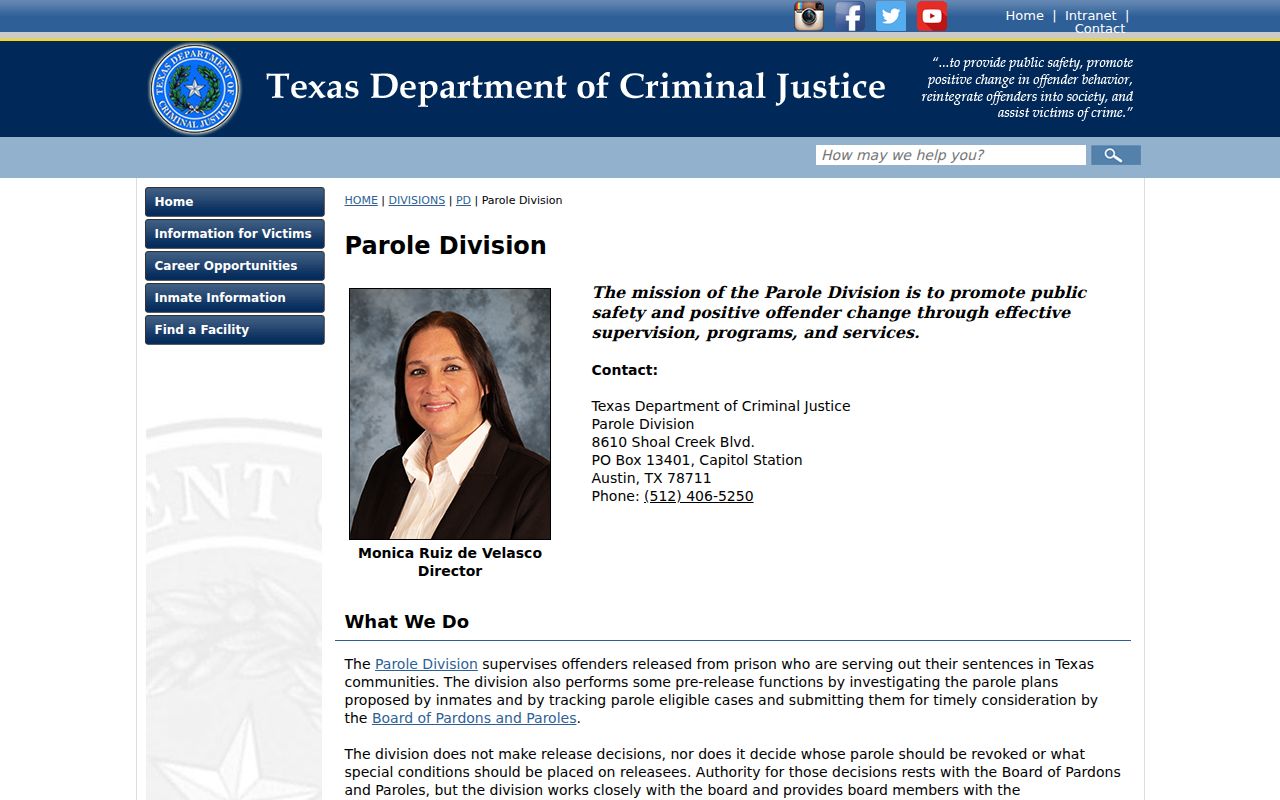 Burleson County criminal history Texas parole resource