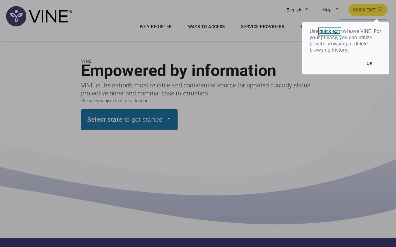 VINELink custody notification resource for Somerville and Burleson County records