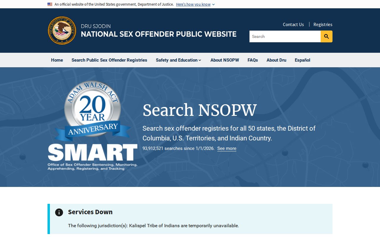 Burleson County sex offender records through the national NSOPW search